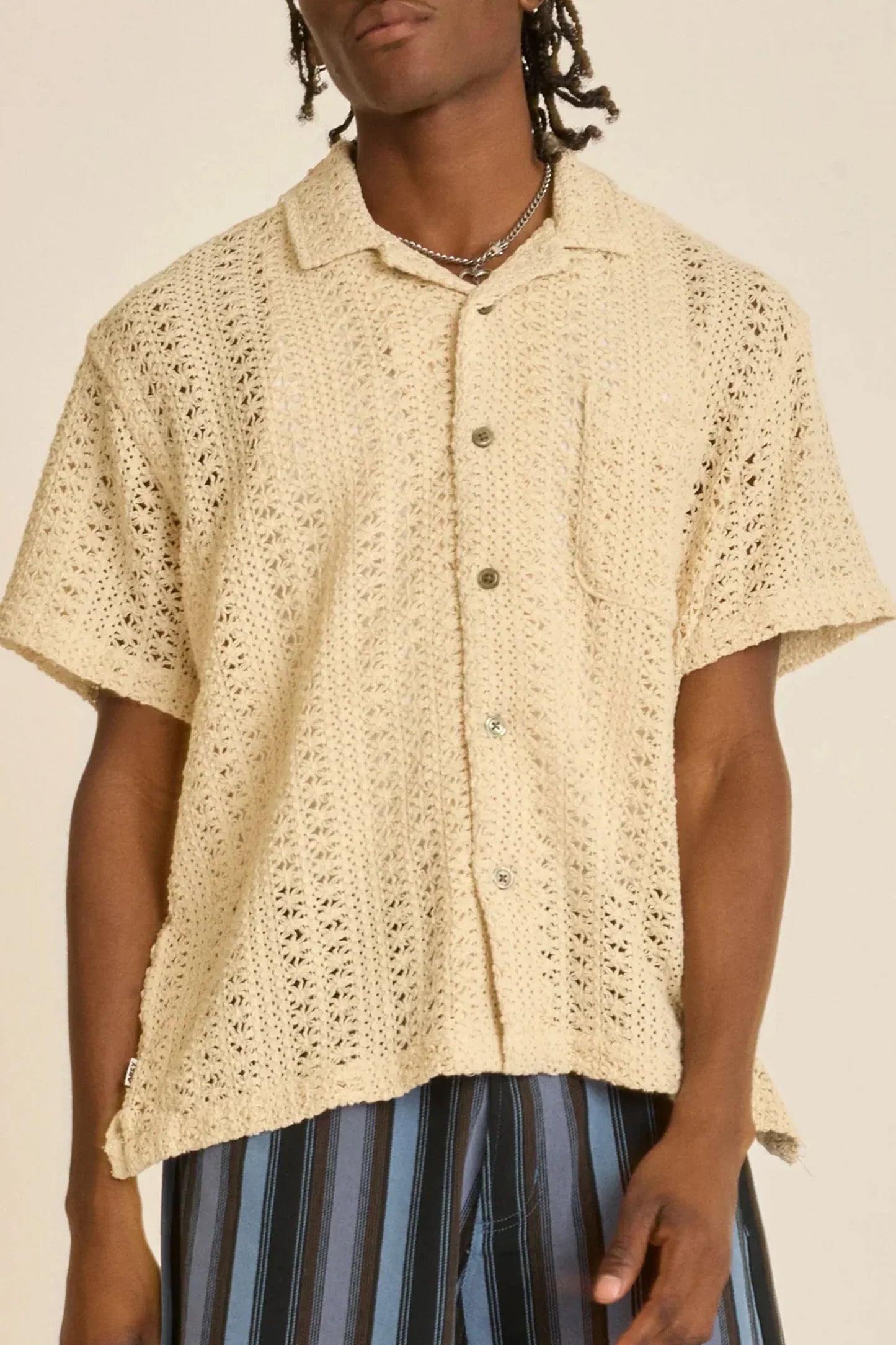 חולצה מכופתרת קצרה קרושה לגברים Harison