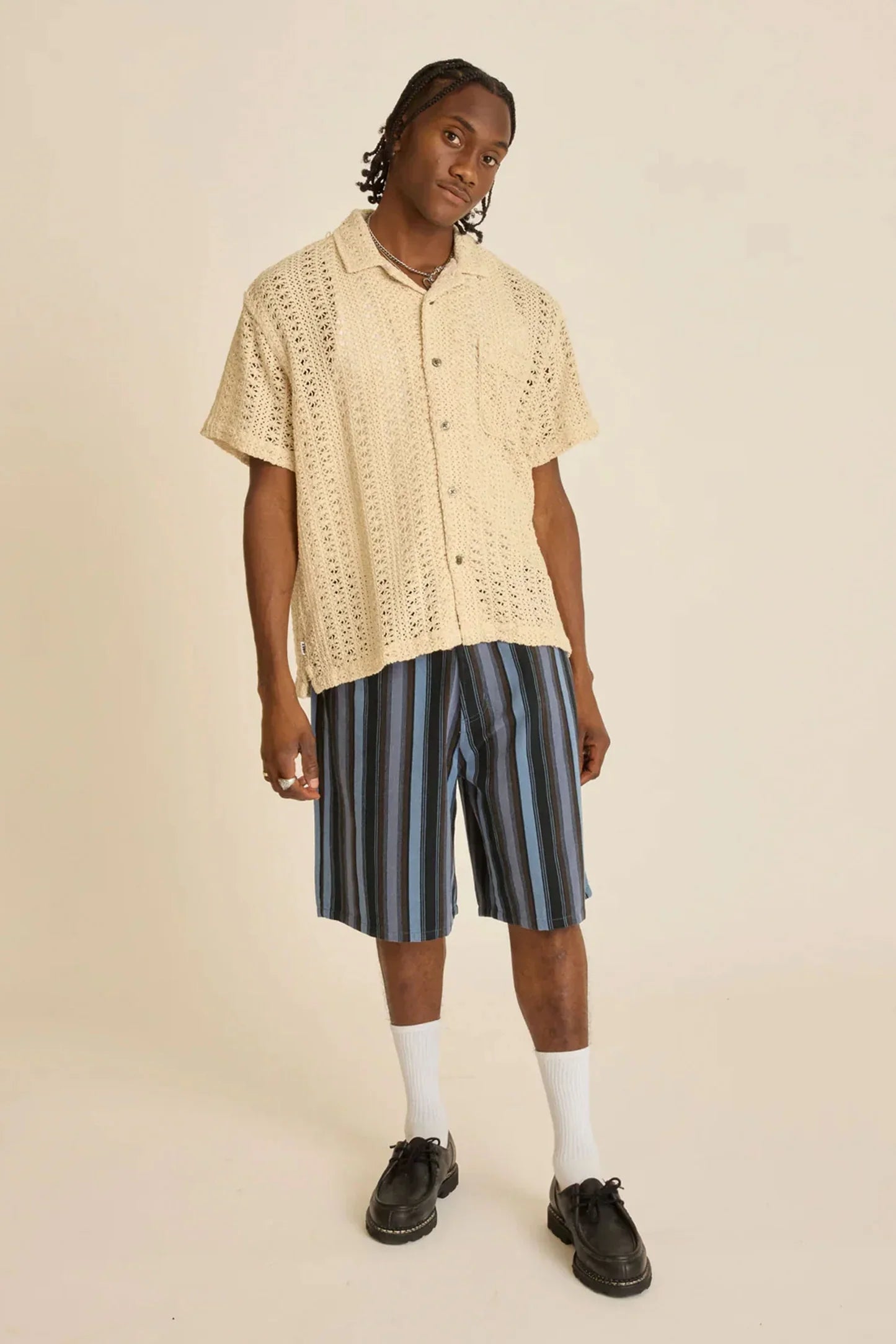 חולצה מכופתרת קצרה קרושה לגברים Harison