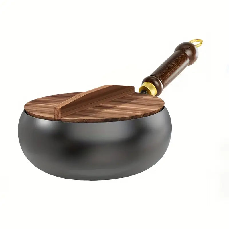 ™Innovex | מחבת יציקה קלאסית – משטח לא נדבק, ידית עץ, מתאימה לתנור והכנה אינדוקציה
