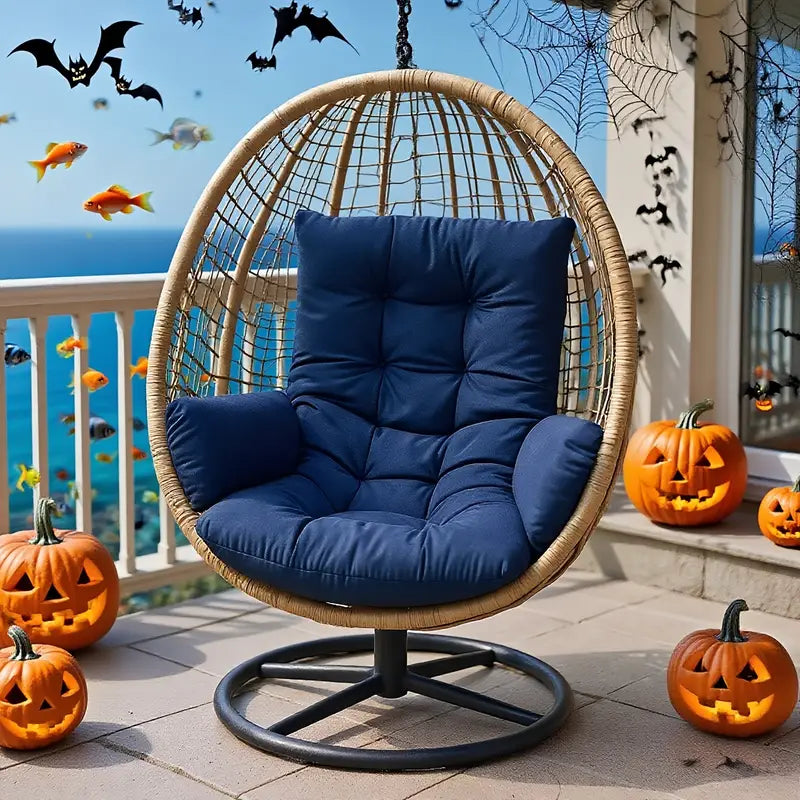 ™Lirvon | כיסא ערסל מודרני בצורת ביצה עם כרית נשלפת – מתנדנד ונייד לשימוש פנימי וחיצוני