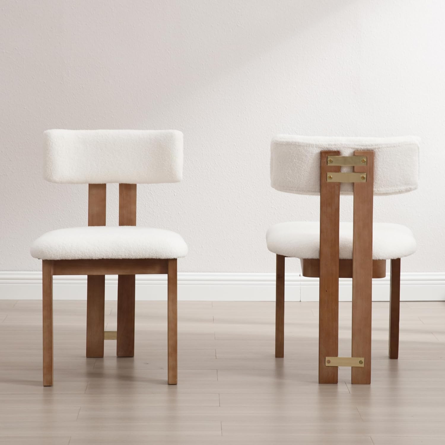 ™Toriva | סט כיסאות אוכל – ריפוד, חסרי ידיות, רגלי עץ יציב, נוחות מודרנית